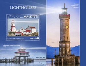 Maldives - 2019 Lighthouses - Stamp Souvenir Sheet - MLD191214b