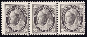 Canada Scott 66 3 stamps Mint NH OG 1/2c 1897-98 Black Lot A5012 bhmstamps