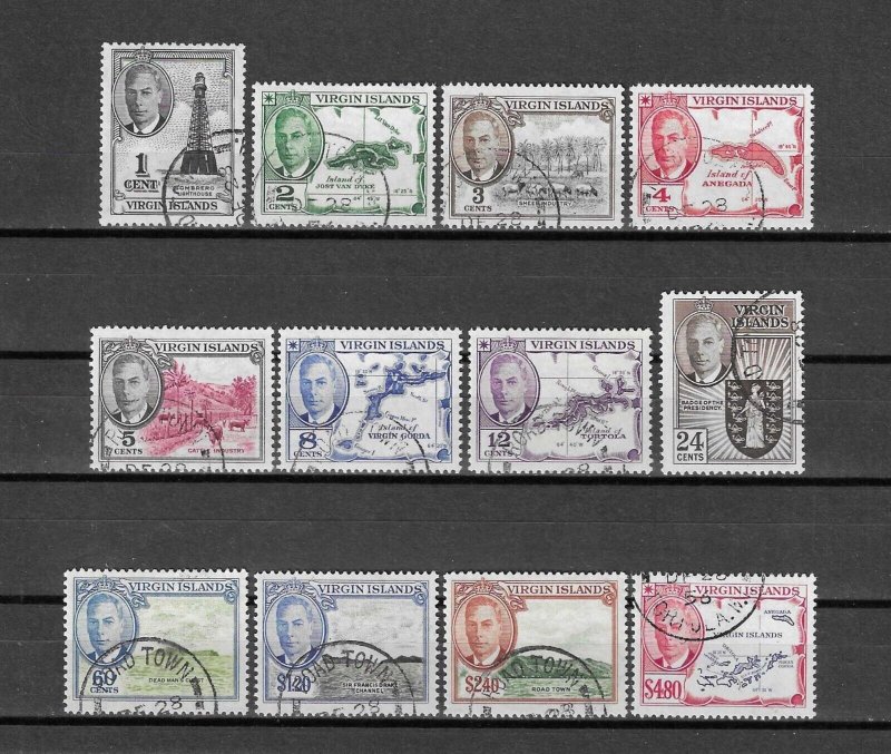 BRITISH VIRGIN ISLANDS 1952 SG 136/147 USED