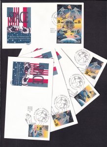 1992 Space Accomplishments US Russia Sc 2631-2634 2634a set of 5 Artmaster