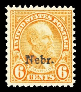 Scott 675 1929 6c Nebr. Overprint Issue Mint F-VF OG NH Cat $70