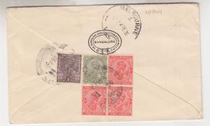 INDIA, 1935 Airmail cover, KGV 1a.,2a.(3),4a., Bangalore to Victoria, Australia