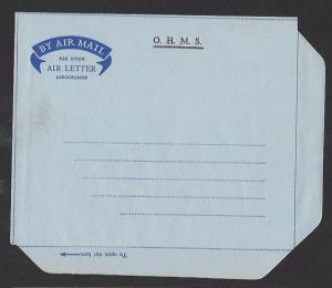 BRITISH HONDURAS 1960s OHMS OFFICIAL Aerogramme Air Letter Unused