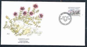 Greenland 1992 Purple Saxifrage, Plant, Flower, Tree, Flora, FDC # 7124