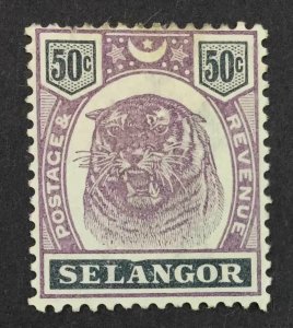 MOMEN: MALAYA SELANGOR SG #59a 1895-99 DENTED FRAME MINT OG H £1,000 LOT #64243