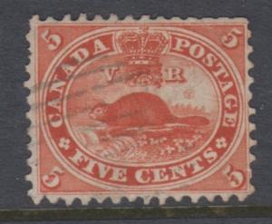 Canada -Scott 15 - General Issue -1859- Used - Single 5c Stamp