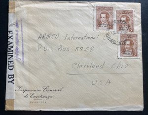 1942 Buenos Aires Argentina Inspector Censored Cover To Cleveland OH USA