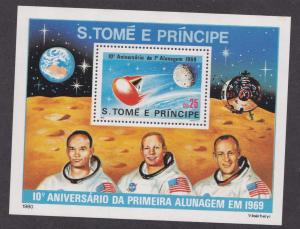 St. Thomas & Prince # 582, Moon Landing 10th Anniversary, NH 1/2 Cat.