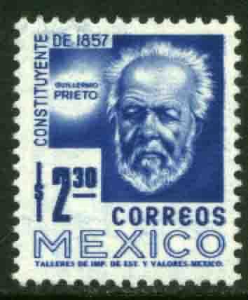 MEXICO 1075 $2.30 1950 Def 8th Issue Fosforescent glazed MNH