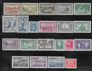 CANADA SCOTT #268-315 GEORGE VI PICTORIALS 1946-51 (NO #302) - MINT NEVER HINGED