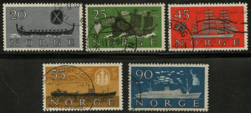 Norway Scott 382-86 - UVFH - Complete 1960 Ships Set - SCV $9.65