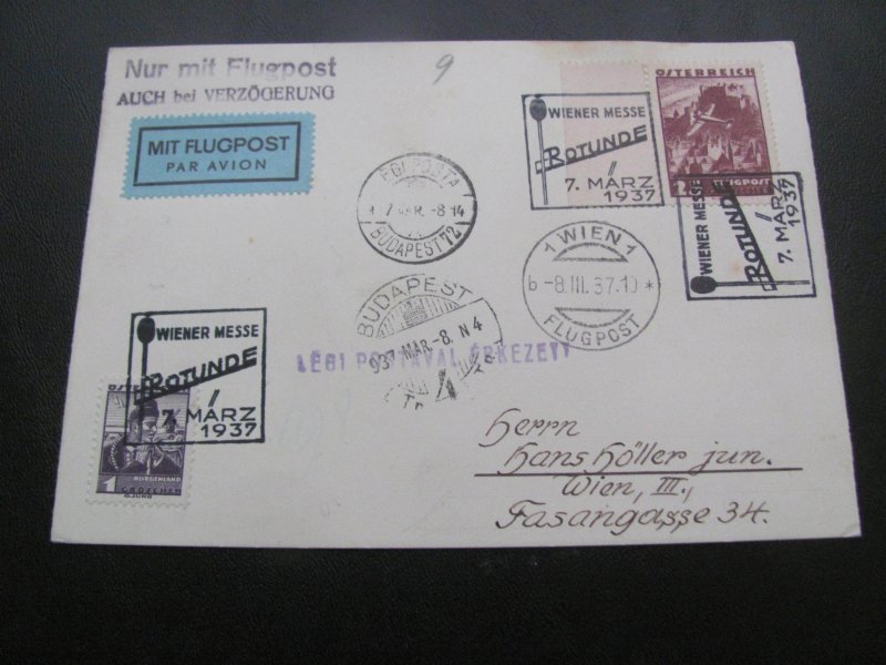 AUSTRIA 1930'S 7 AIRMAIL POST CARDS  NICE  LOT