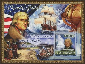 3rd American President Stamp Thomas Jefferson Sail Ship S/S MNH #2955 / Bl.580