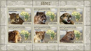 MOZAMBIQUE 2007 SHEET LIONS LEONES WILD CATS FELINES FELINOS WILDLIFE moz7118a