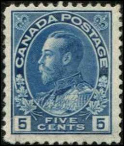 Canada SC# 111 George V 5c  mint no gum