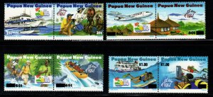 Papua New Guinea, PNG  Scott 852-858 MNH** Tourism set In Pairs