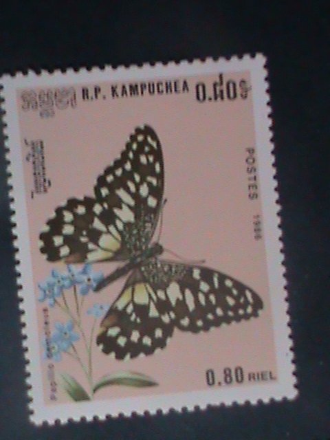 CAMBODIA-1986 SC#691-7-BEAUTIFUL LOVELY BUTTERFLY- MNH SET STAMP VERY FINE