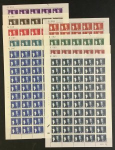 GREENLAND #120-8, 131, Queen & Map Issue, 9 diff values in Complete sheets of 50