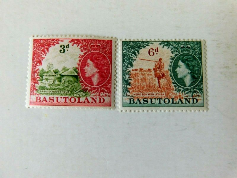 Basutoland #49 & #51, Mint/NH/CF, 3d & 6d, from Definitive Set 1954