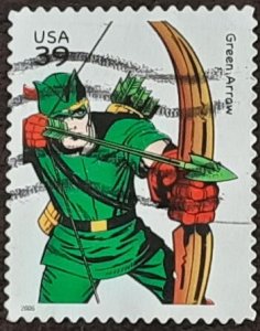 US Scott # 4084d; used 39c Green Arrow from 2006; VF centering; off paper