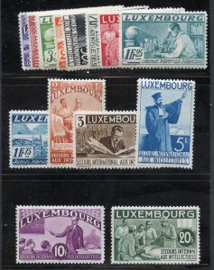 LUXEMBOURG SCOTT #B65A/65Q: 1935 INTELLECTUALS SET MINT LIGHTLY HINGED