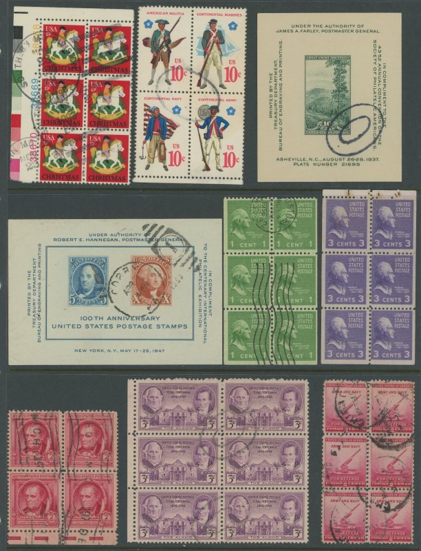 USA - Used Block assortment - 49 in total - see scans