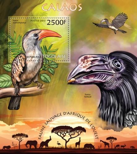 TOGO 2013 SHEET HORNBILLS BIRDS tg13210b