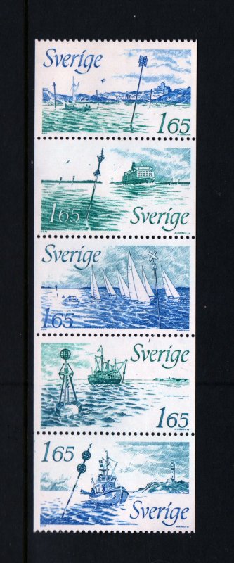 SWEDEN 1410-1414 Booklet Pane 2 each, MNH, 1982 Various Buoy Signals