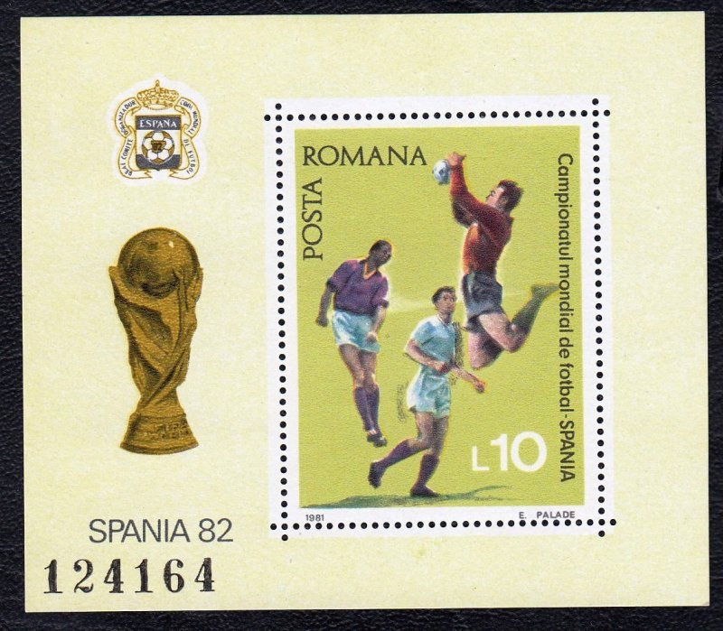 Romania 1981 World Cup Soccer Championship Mint MNH Miniature Sheet SC 3048