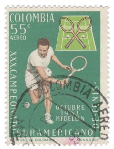 AIRMAIL STAMP FROM COLOMBIA 1963. SCOTT # C454. USED. # 6