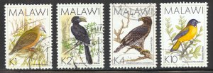 Malawi Scott 530-532,533A Used NH - 1988 Birds Issue H/Vs of Set - SCV $11.85