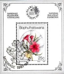 Bophuthatswana - 1987 Flowers Philatelic Foundation MS Used
