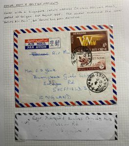 1958 Saigon VietNam Army Post Office Airmail Cover to Sheffield England