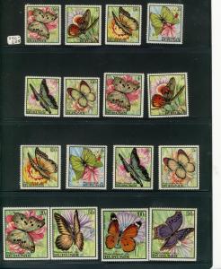 BURUNDI(ex BELG.CONGO)1968 BUTTERFLIES #240-256&C66-C74MNH