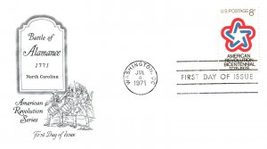 BATTLE OF ALAMANCE NORTH CAROLINA 1771 AMERICAN REVOLUTION FDC 1971