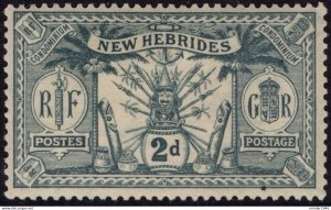 NEW HEBRIDES 1911 2d Grey SG20 MH