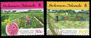 SOLOMON ISLANDS SG909/10 1998 CO-OPERATION BETWEEN SOLOMON ISLAND AND CHINA MNH