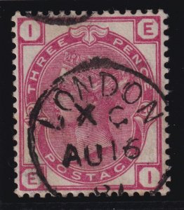 Great Britain S.G. 158 (1881) 3d rose Queen Victoria Pl. 11 Used London CDS VF