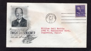 1953 Eisenhower Inauguration ArtCraft w/stamp #807