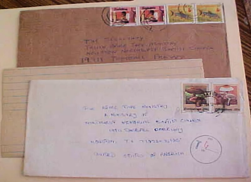 ZIMBABWE 2 COVERS WITH LETTERS 1992 TO USA