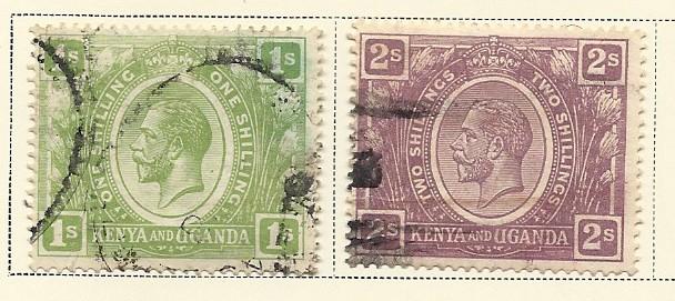 Kenya & Uganda  #29-30 1sh & 2sh King George V (U) CV $21.00