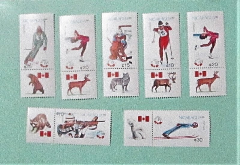 Nicaragua - 1675-81, MNH Set. Winter Olympics, Calgary. SCV - $5.35