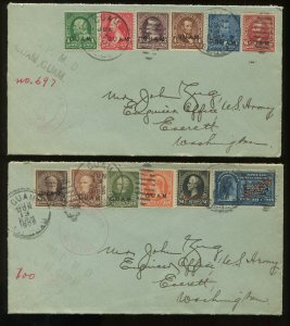 Guam 1-8, 10-12 & E1 Complete Set of 12 Regular Issues on 2 Matched Covers HV9