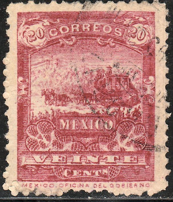 MEXICO 252, 20cents MULITA WMK CORREOSEUM USED (155)