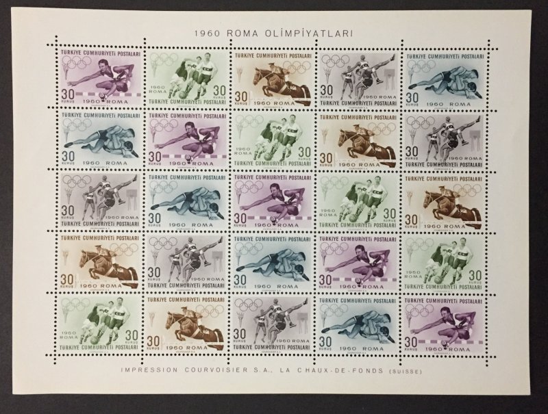 Turkey 1960 #1492a S/S, Olympics, MNH.