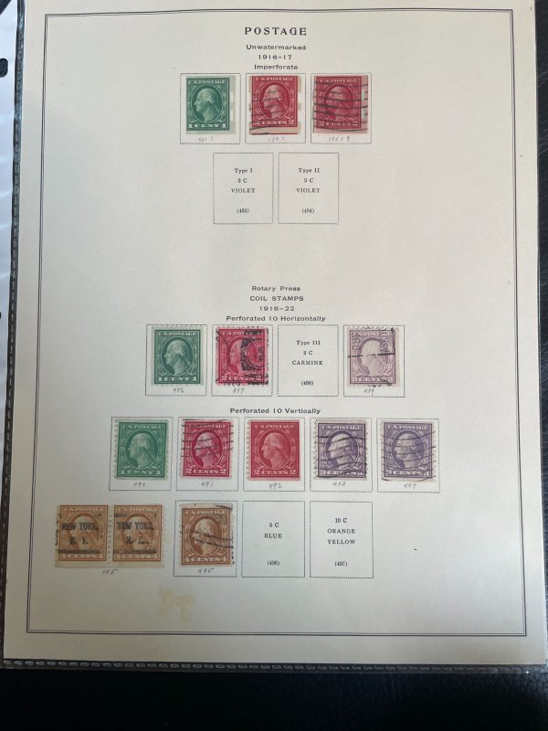 US Stamp Collection on Scott National Album pages, 1850's to 1960's