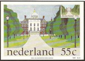 NETHERLAND 1981 FREEMASONERY, MASONIC, ARCHITECTURE, ROYAL PALACE MAXIMUM CAR...