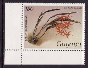 Guyana-Sc#1072a- id9-unused NH 150c-Flowers-Orchids-wmk Lotus Bud Multiple-1985-