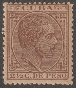Cuba, stamp, Scott#102,  mint, hinged,  2 1/2 c. de peso, brown,