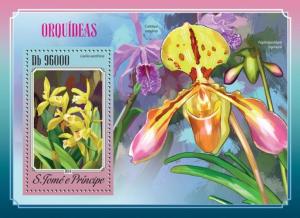 SAO TOME E PRINCIPE 2014 SHEET ORCHIDS FLOWERS st14616b